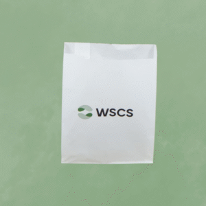Printed white paper pouch V bottom
