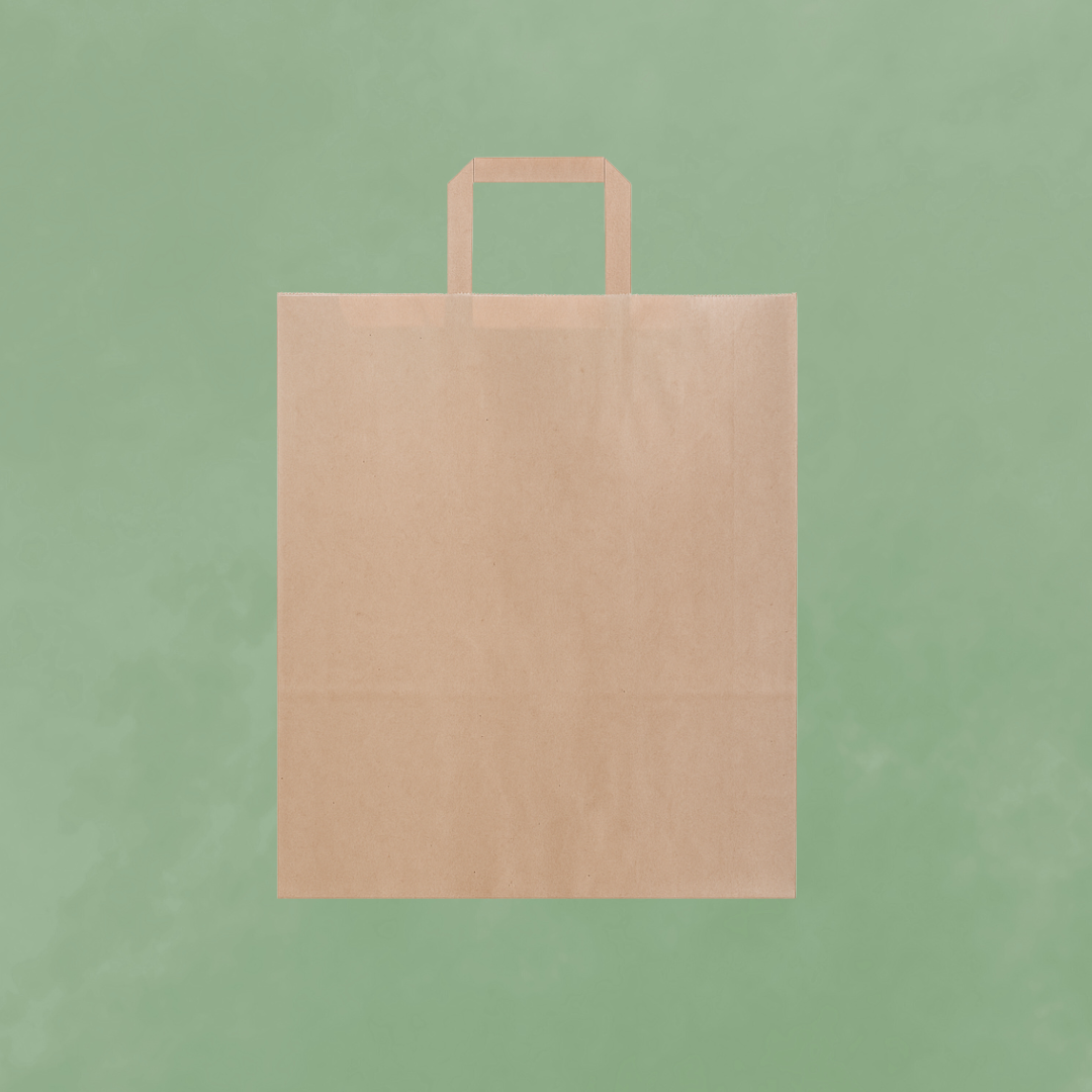 Paper bags with flat handle