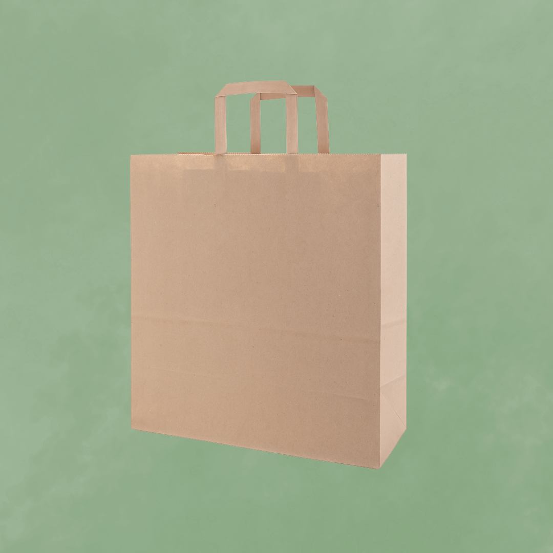 Paper bags with flat handle