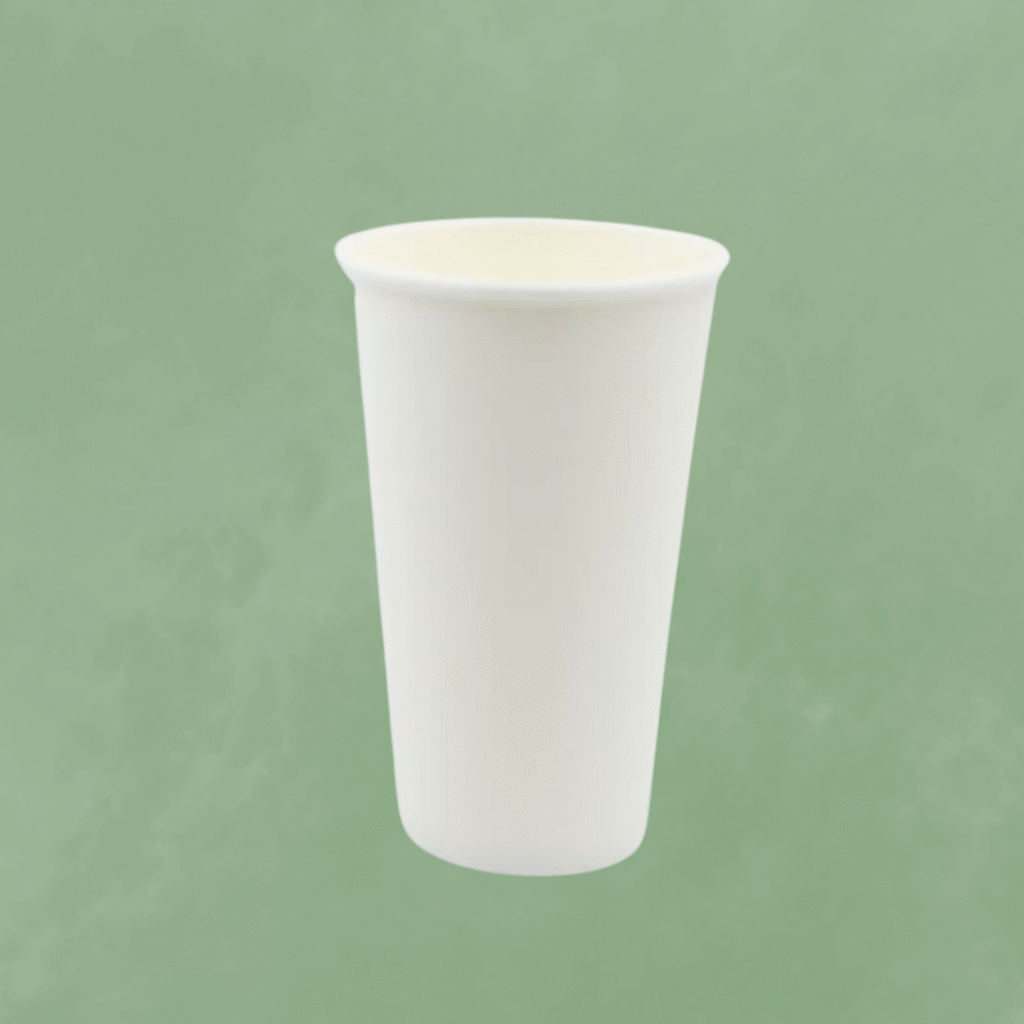 Disposable plain white paper cups