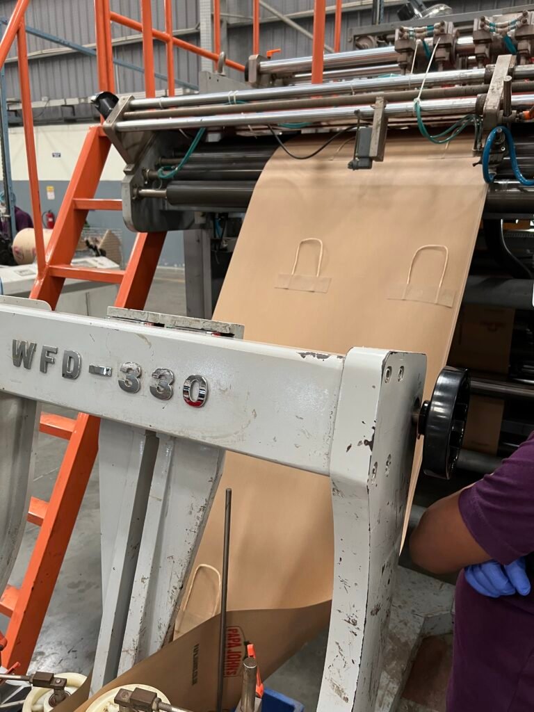 paper bags manufacturing with automatic handle pasting