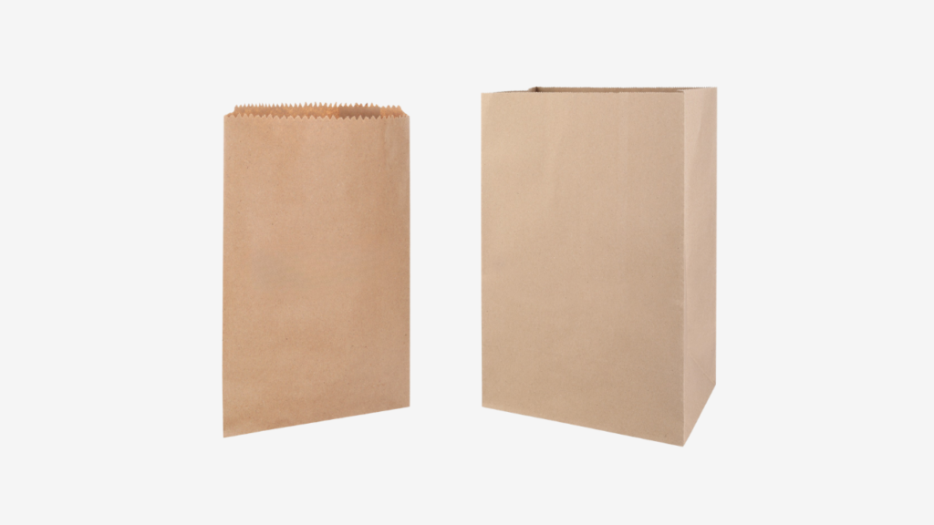 V-bottom and SOS paper bags