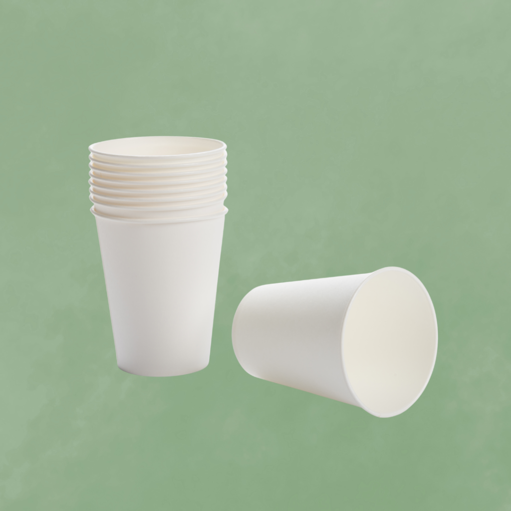White single wall paper cups