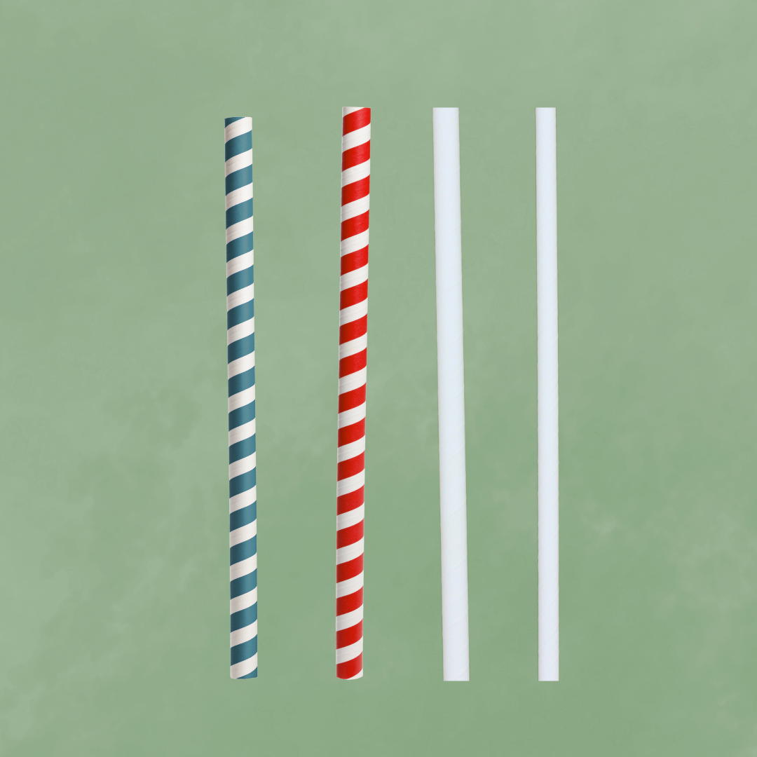 Paper Straws white and printed