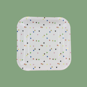 Square paper plate printed
